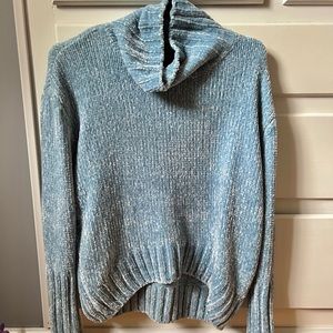 Chenille Turtleneck Cowl Neck Sweater